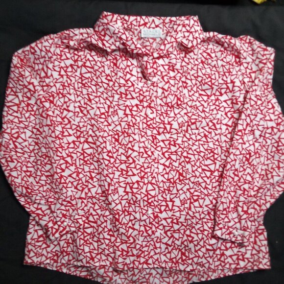 Vintage Stacey Michaels Triangles Polyester Disco Shirt - Picture 2 of 4
